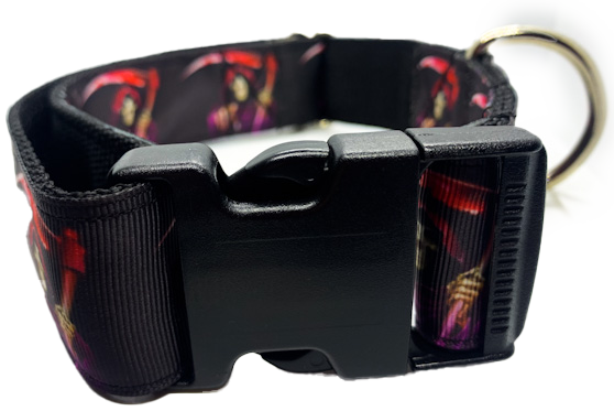 Grim Reaper Dog Collar 1.5 inch width Large