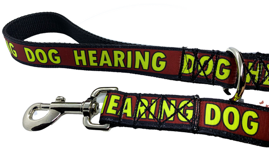 Hearing Dog Leash 1" width choose length