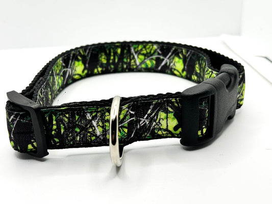 Electric Green Camouflage Collar, Adjustable