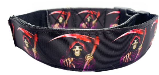 Grim Reaper Dog Collar 1.5 inch width Large