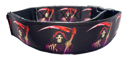 Grim Reaper Dog Collar 1.5 inch width Large