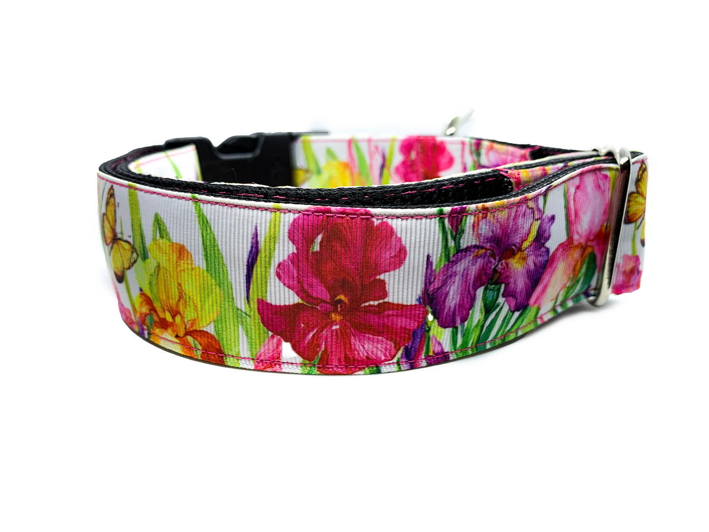 Lily Floral Dog Collar 1.5 inch width Large