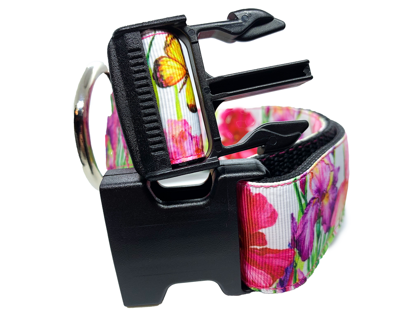 Lily Floral Dog Collar 1.5 inch width Large