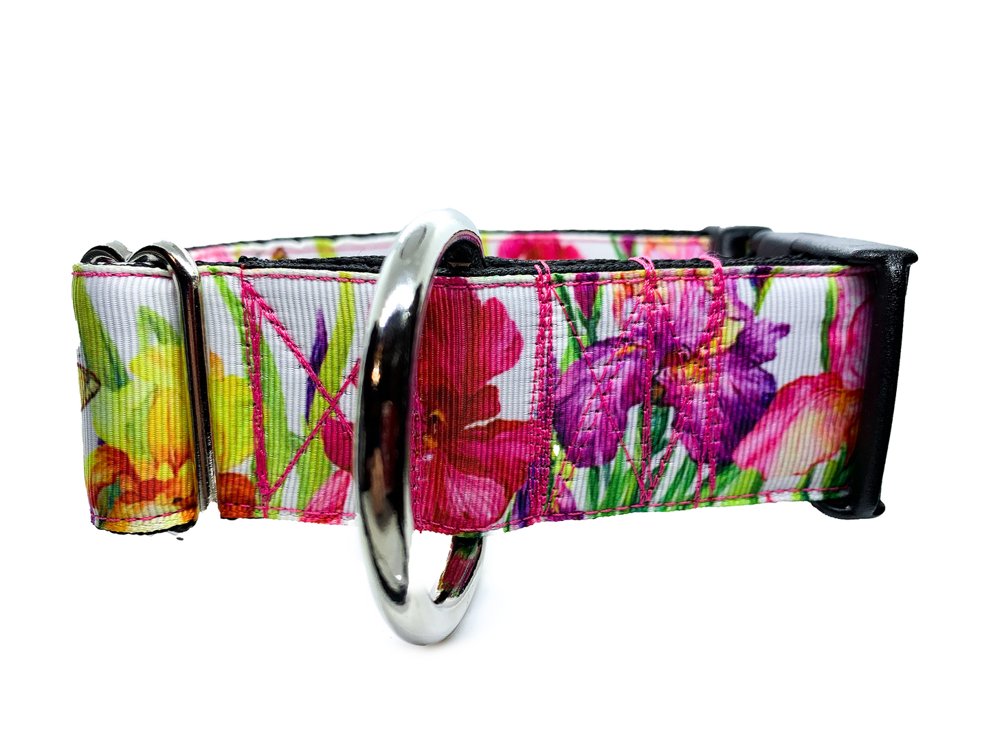 Lily Floral Dog Collar 1.5 inch width Large
