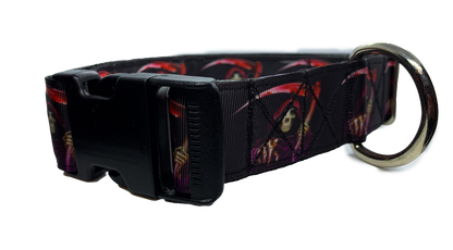 Grim Reaper Dog Collar 1.5 inch width Large