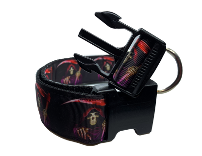 Grim Reaper Dog Collar 1.5 inch width Large