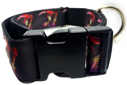 Grim Reaper Dog Collar 1.5 inch width Large