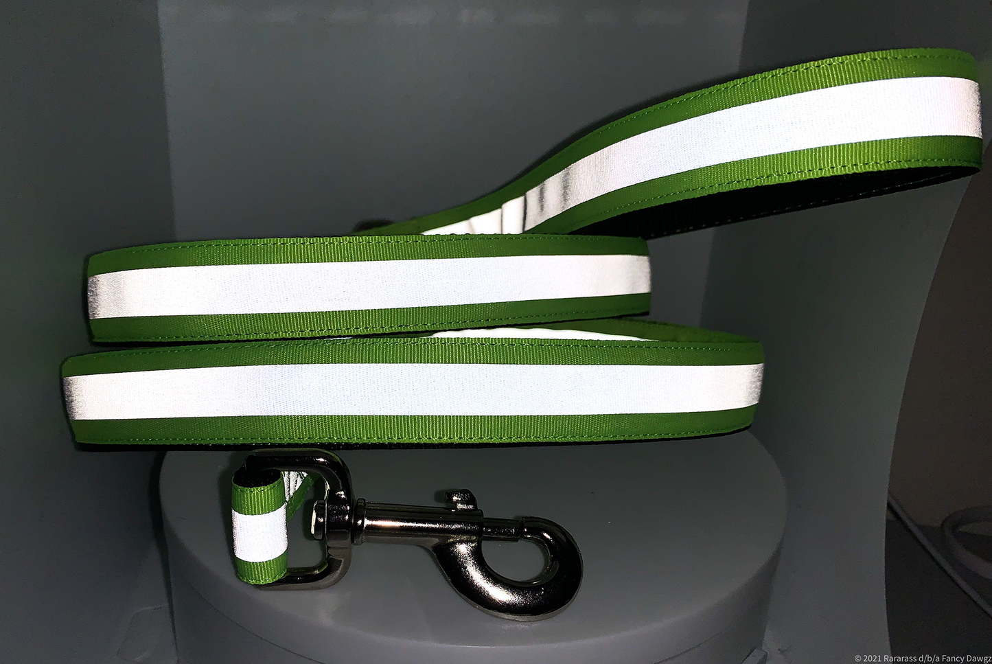 Neon Green Reflective Leash 1" width choose length