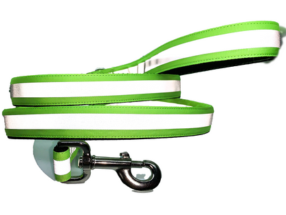 Neon Green Reflective Leash 1" width choose length