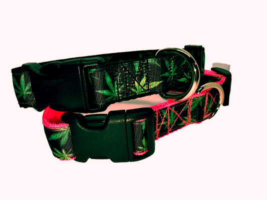 Green Leaf Mary Jane Collar 1" Width Adjustable