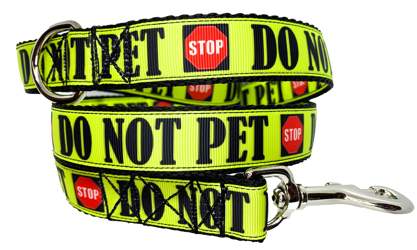Stop Do Not Pet Leash 1" width choose length