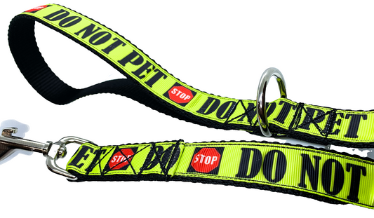 Stop Do Not Pet Leash 1" width choose length