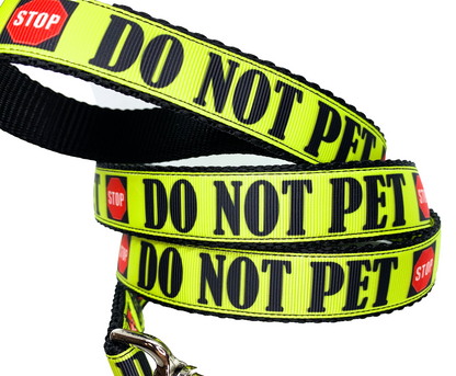 Stop Do Not Pet Leash 1" width choose length