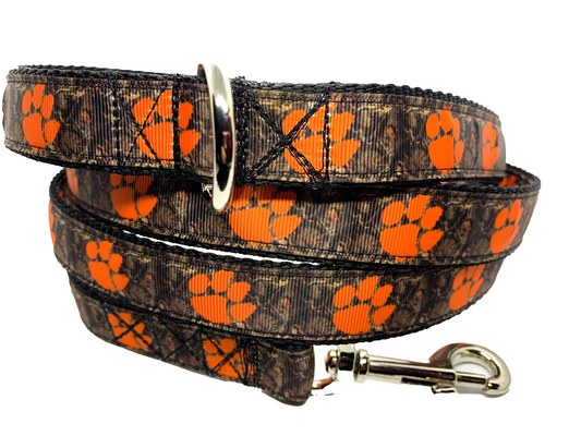 Orange Paw Leash 1" width choose length