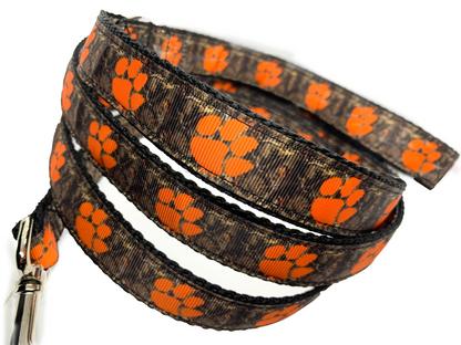 Orange Paw Leash 1" width choose length