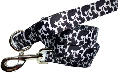 Cow Print Leash 1" width choose length