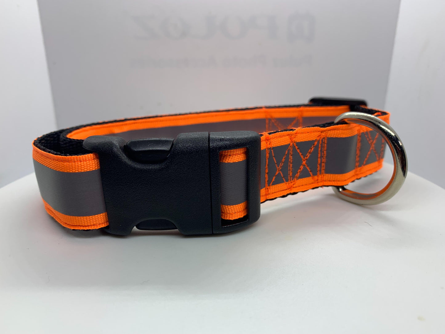 Neon Orange Reflective Collar 1" Width Adjustable