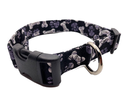 Grey Dog Bone Dog Collar, Adjustable