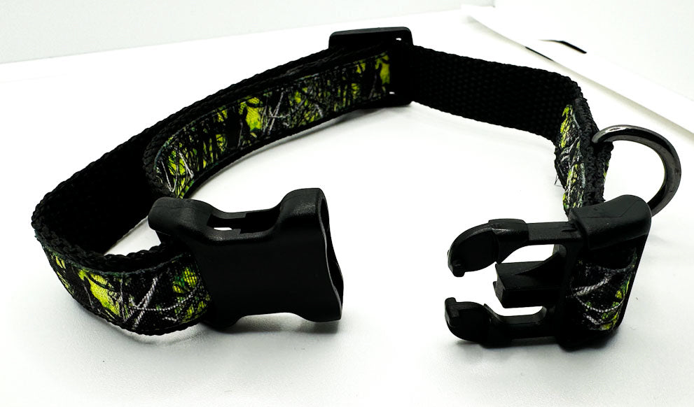 Electric Green Camouflage Collar, Adjustable