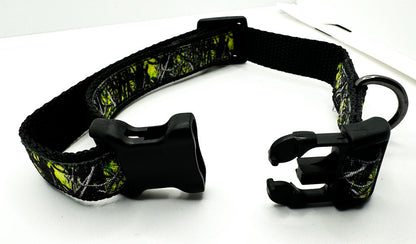 Electric Green Camouflage Collar, Adjustable