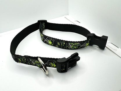 Electric Green Camouflage Collar, Adjustable
