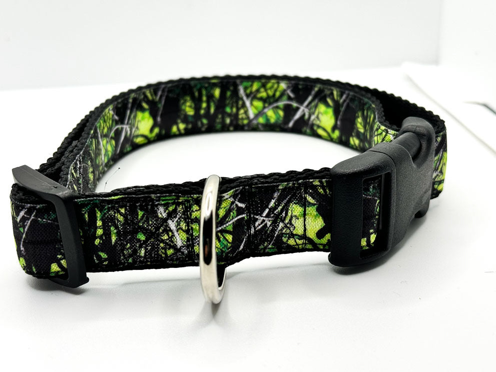 Electric Green Camouflage Collar, Adjustable