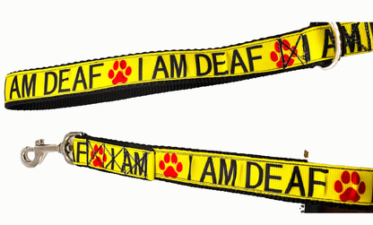 I Am Deaf Dog Leash Custom Length & Size