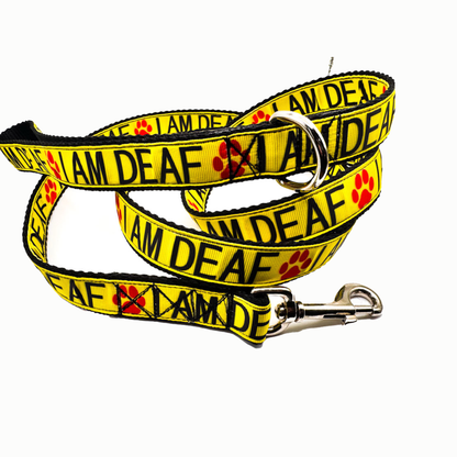 I Am Deaf Dog Leash Custom Length & Size