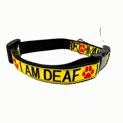 I AM DEAF Dog Collar, Adjustable